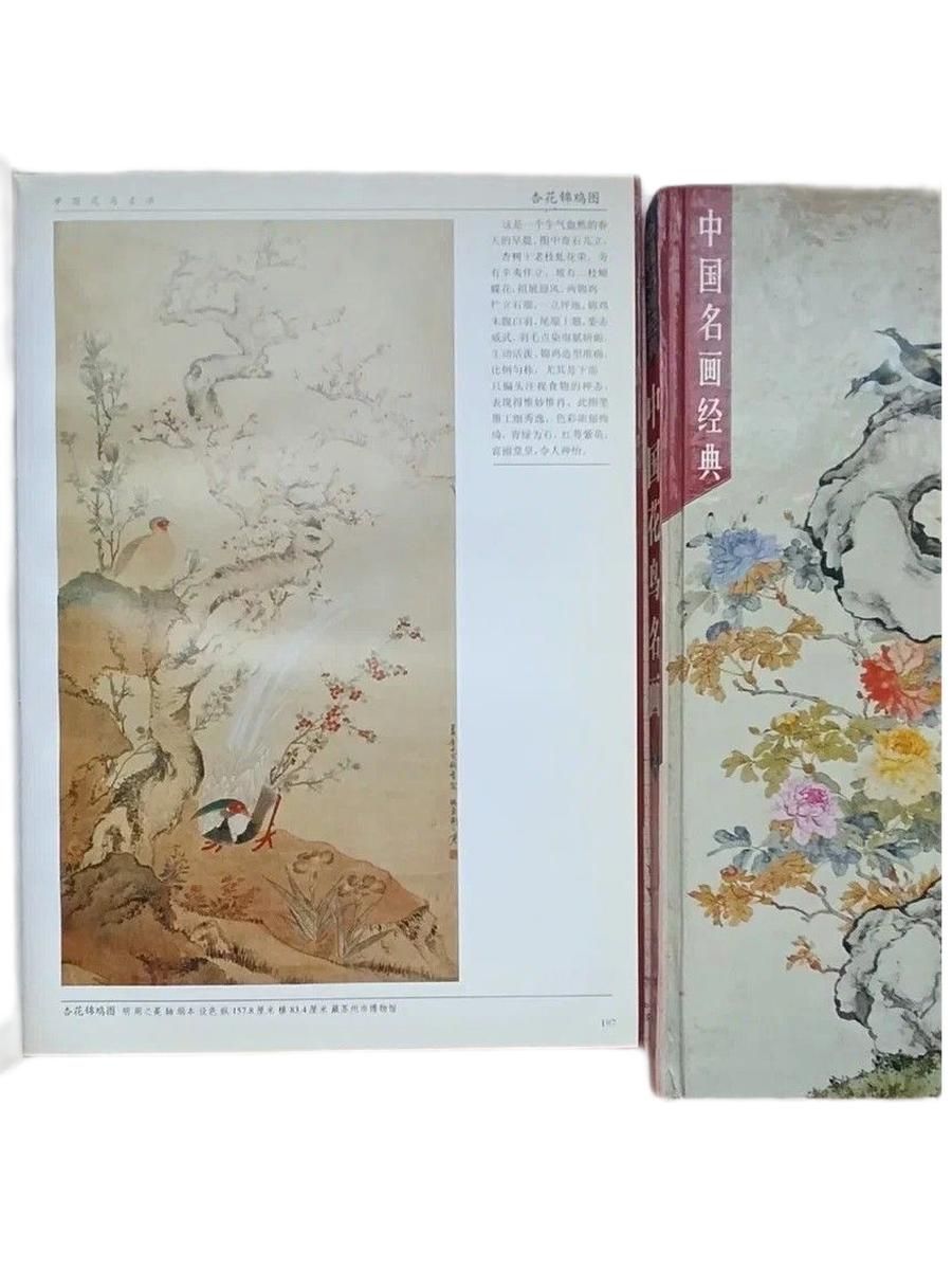 "The Famous Flowers and Birds Painting of China", "HUANIAO MINGHUA" (Цветы и птицы, знаменитые картины в жанре хуа-няо) Комплект из 3 книг. — изображение 3